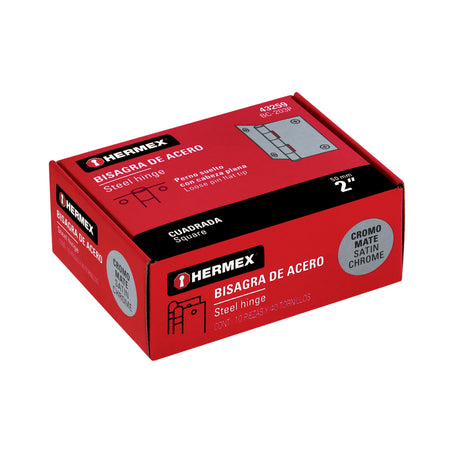 Bisagra cuadrada 2', satinado, cabeza plana, HERMEX 2'