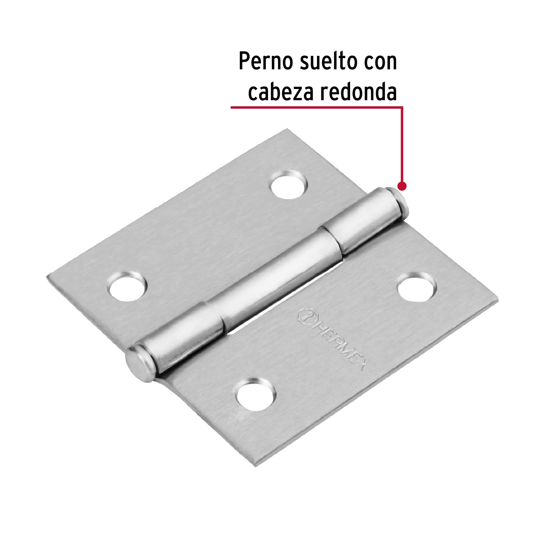 Bisagra cuadrada 2', satinado, cabeza plana, HERMEX 2'