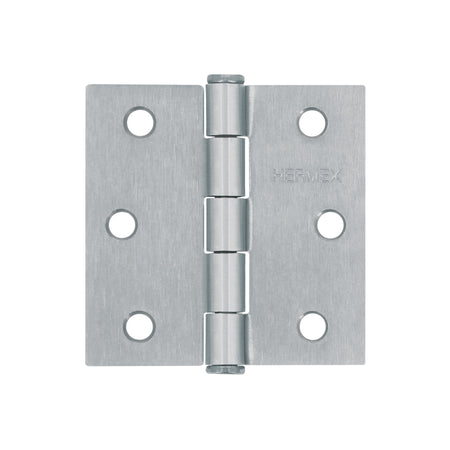 Bisagra cuadrada 2-1/2', satinado, cabeza plana, HERMEX