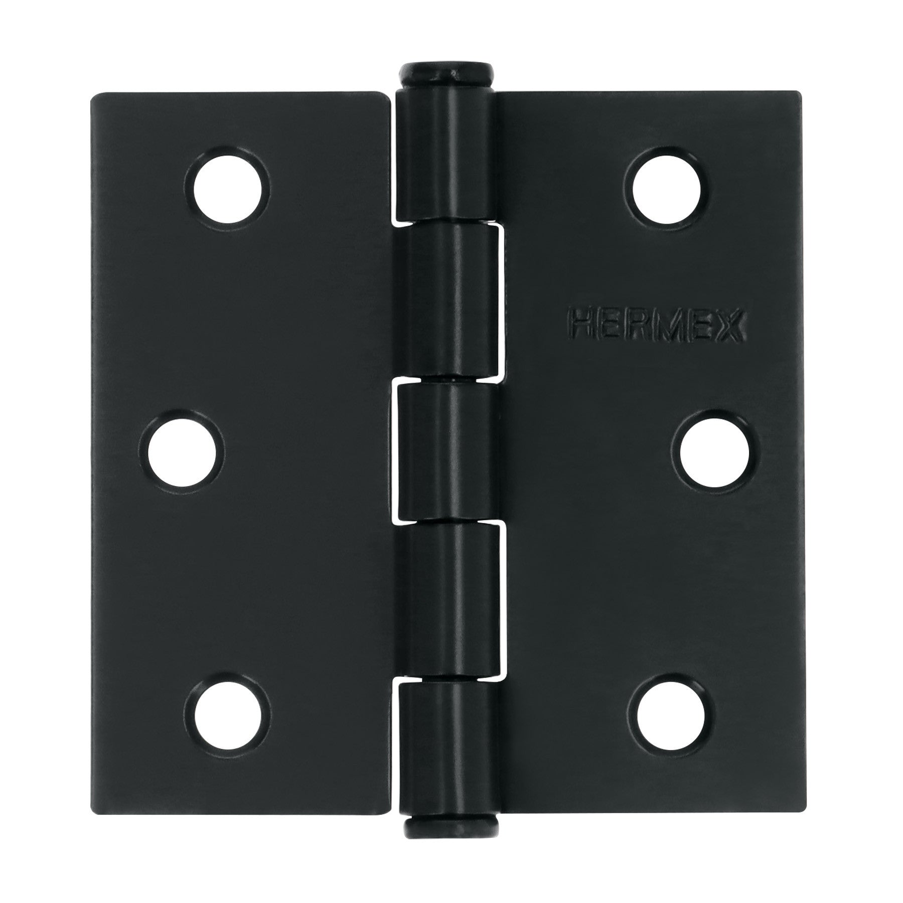 Bisagra cuadrada 2 1/2" negro mate cabeza plana HERMEX