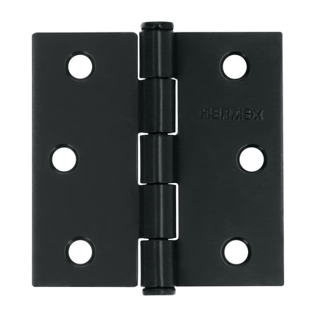 Bisagra cuadrada 2 1/2" negro mate cabeza plana HERMEX
