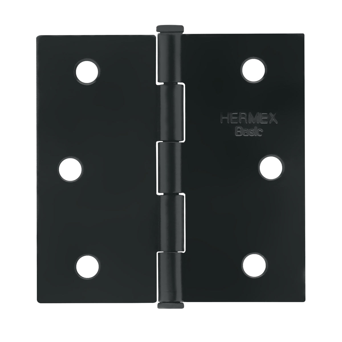 Bisagra cuadrada 2 1/2" negro mate cabeza plana HERMEX