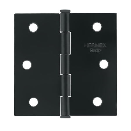 Bisagra cuadrada 2 1/2" negro mate cabeza plana HERMEX