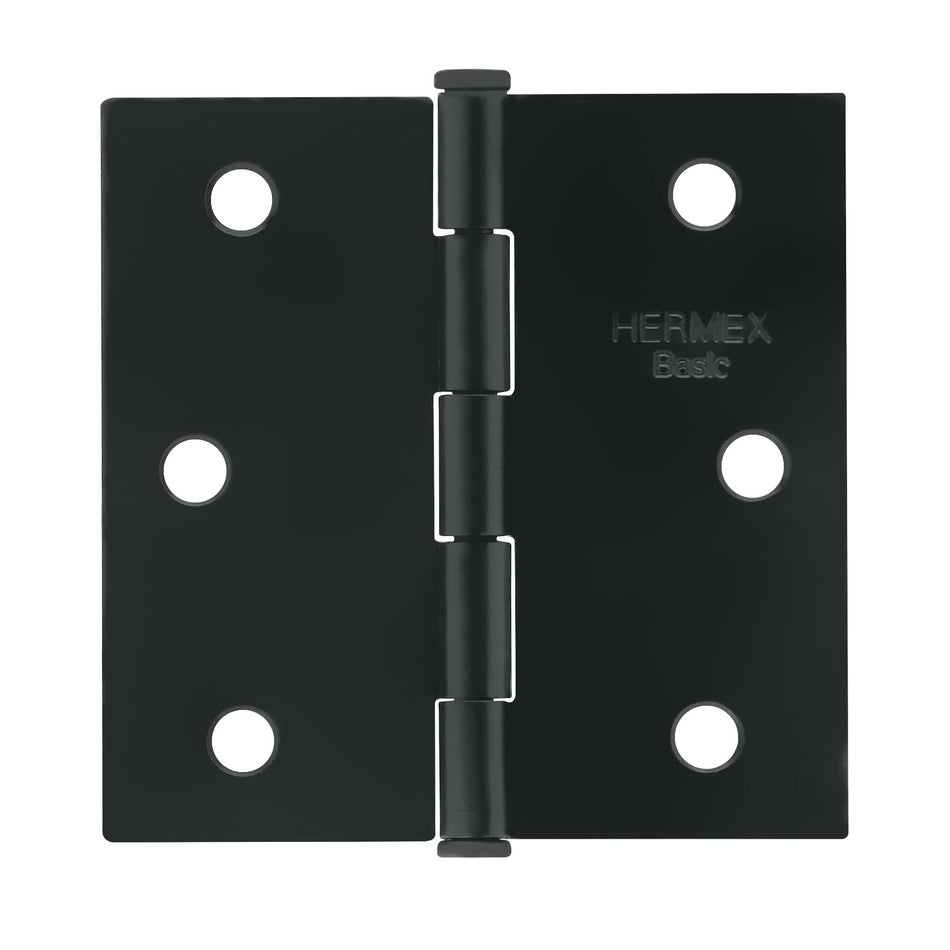 Bisagra cuadrada 2 1/2" negro mate cabeza plana HERMEX