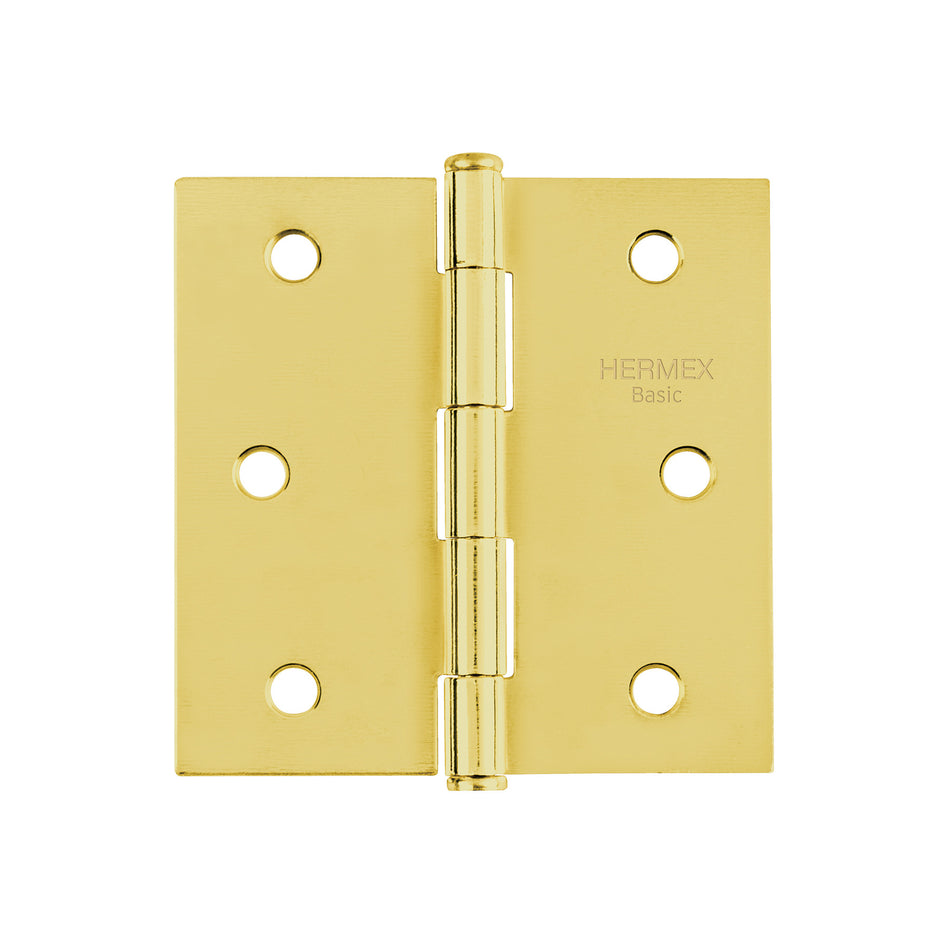 Bisagra cuadrada latonado cabeza plana HERMEX BASIC 3"
