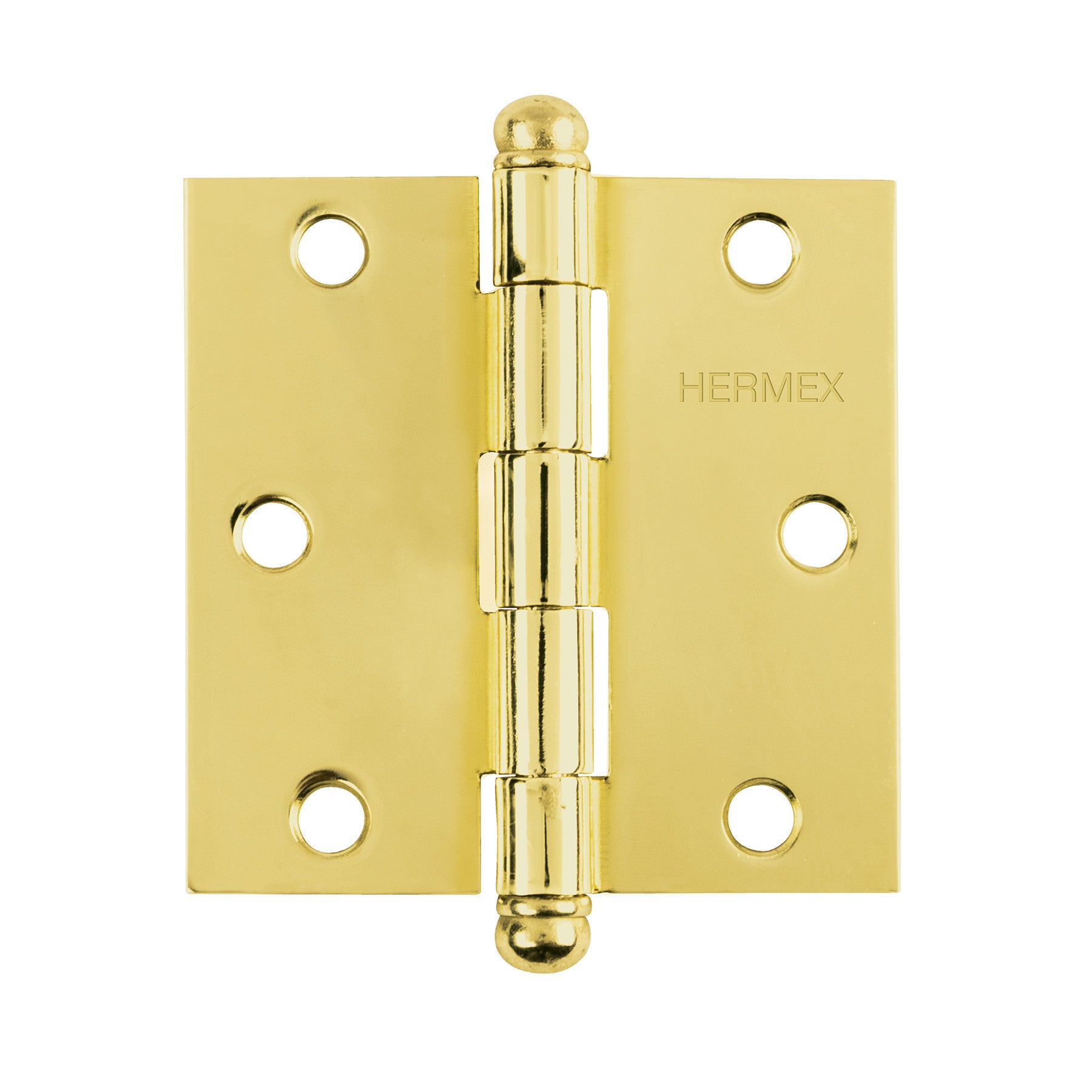 Bisagra cuadrada latonado cabeza redonda HERMEX 3"