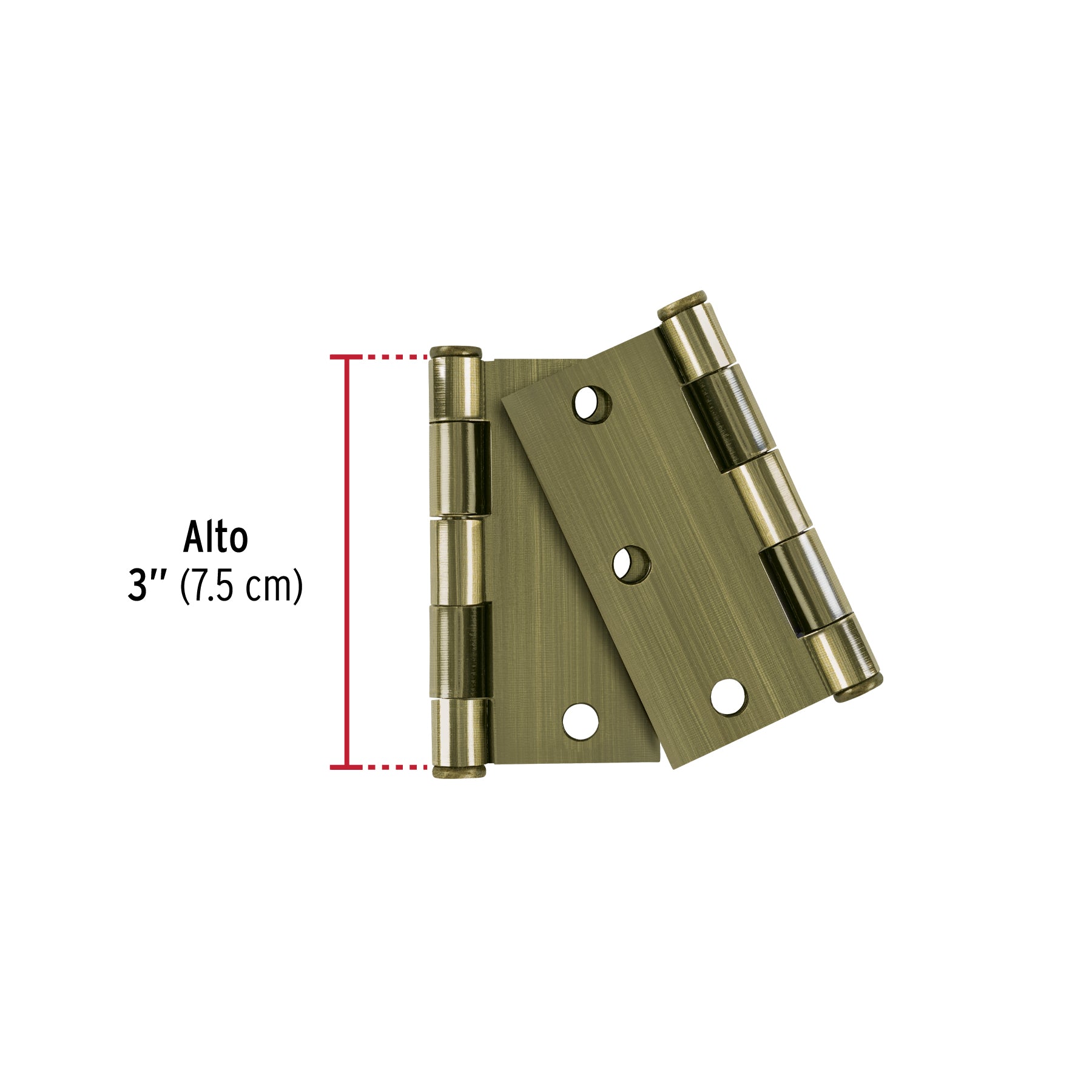 Bolsa c/2 bisagras cuadradas 3" plana laton ant HERMEX