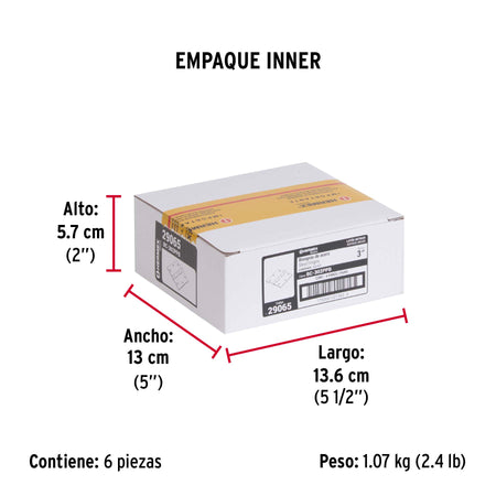 Bolsa c/2 bisagras cuadradas 3', plana, latón ant, BASIC
