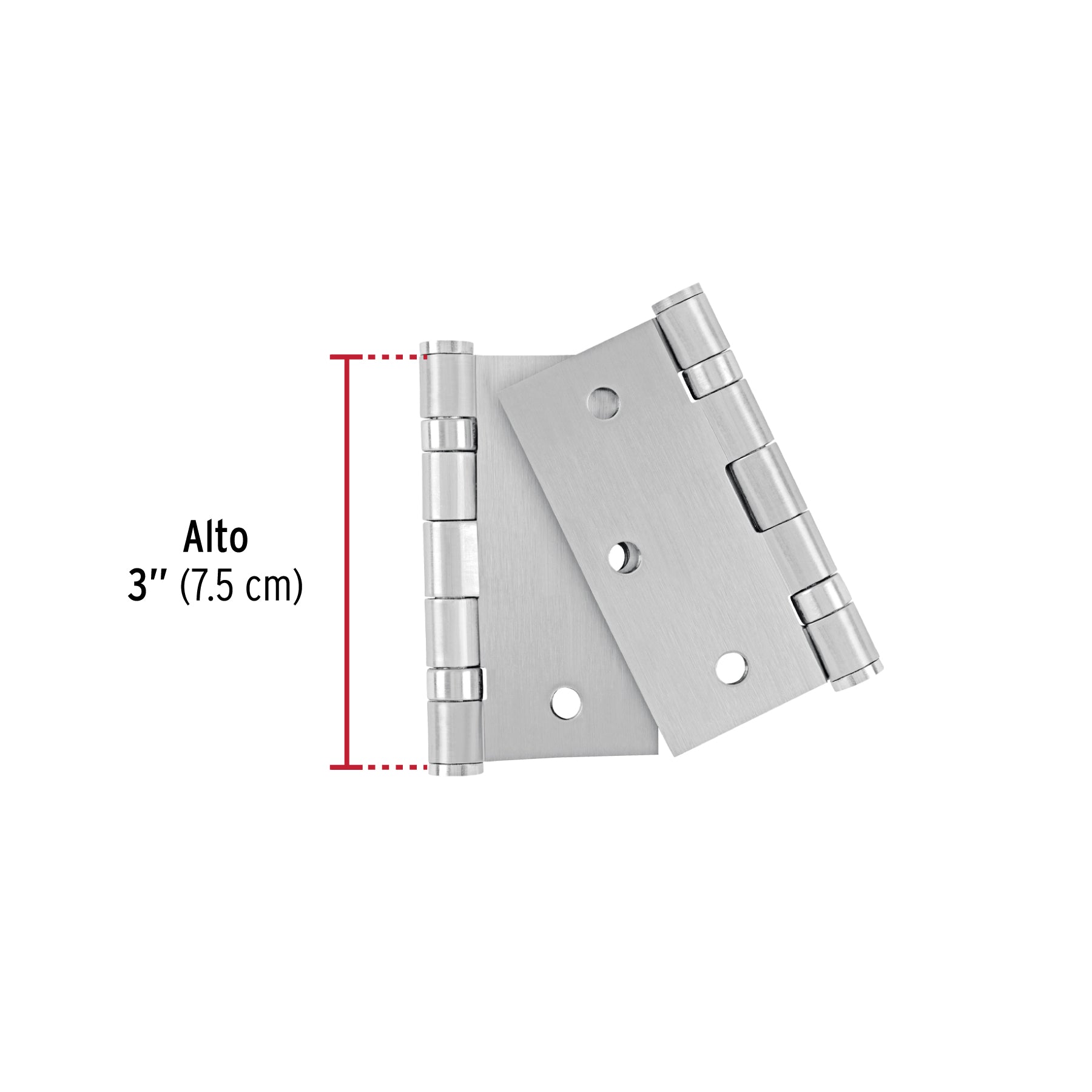 Bolsa c/2 bisagras cuadradas 3" plana acero inox HERMEX