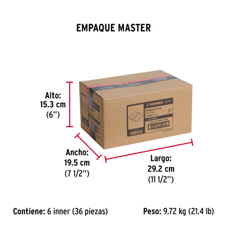 Bolsa c/2 bisagras cuadradas 3', plana, negro, HERMEX
