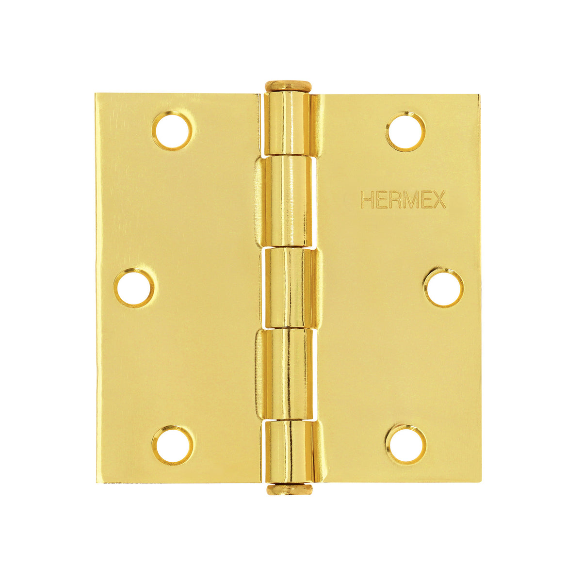 Bisagra cuadrada latonado cabeza plana HERMEX 3-1/2"