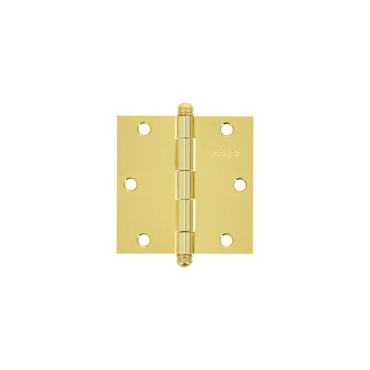 Bisagra cuadrada latonado cabeza redonda HERMEX 3-1/2"