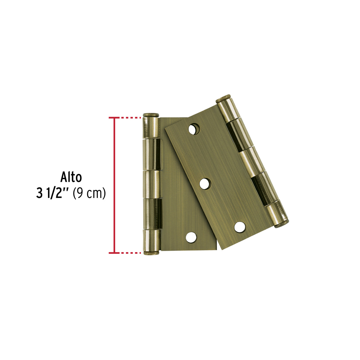 Bolsa c/2 bisagras cuadradas 3-1/2" plana laton antHERMEX