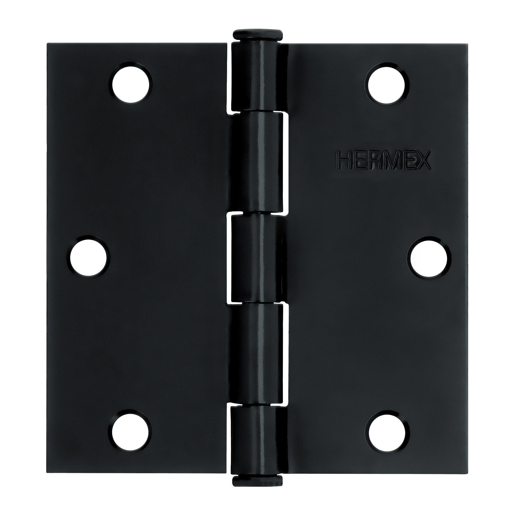 Bisagra cuadrada 3 1/2" negro mate cabeza plana HERMEX