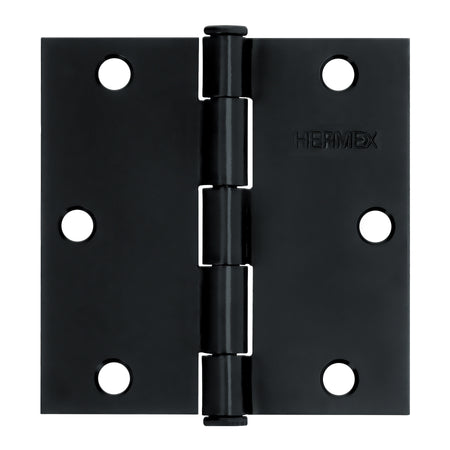 Bisagra cuadrada 3 1/2" negro mate cabeza plana HERMEX