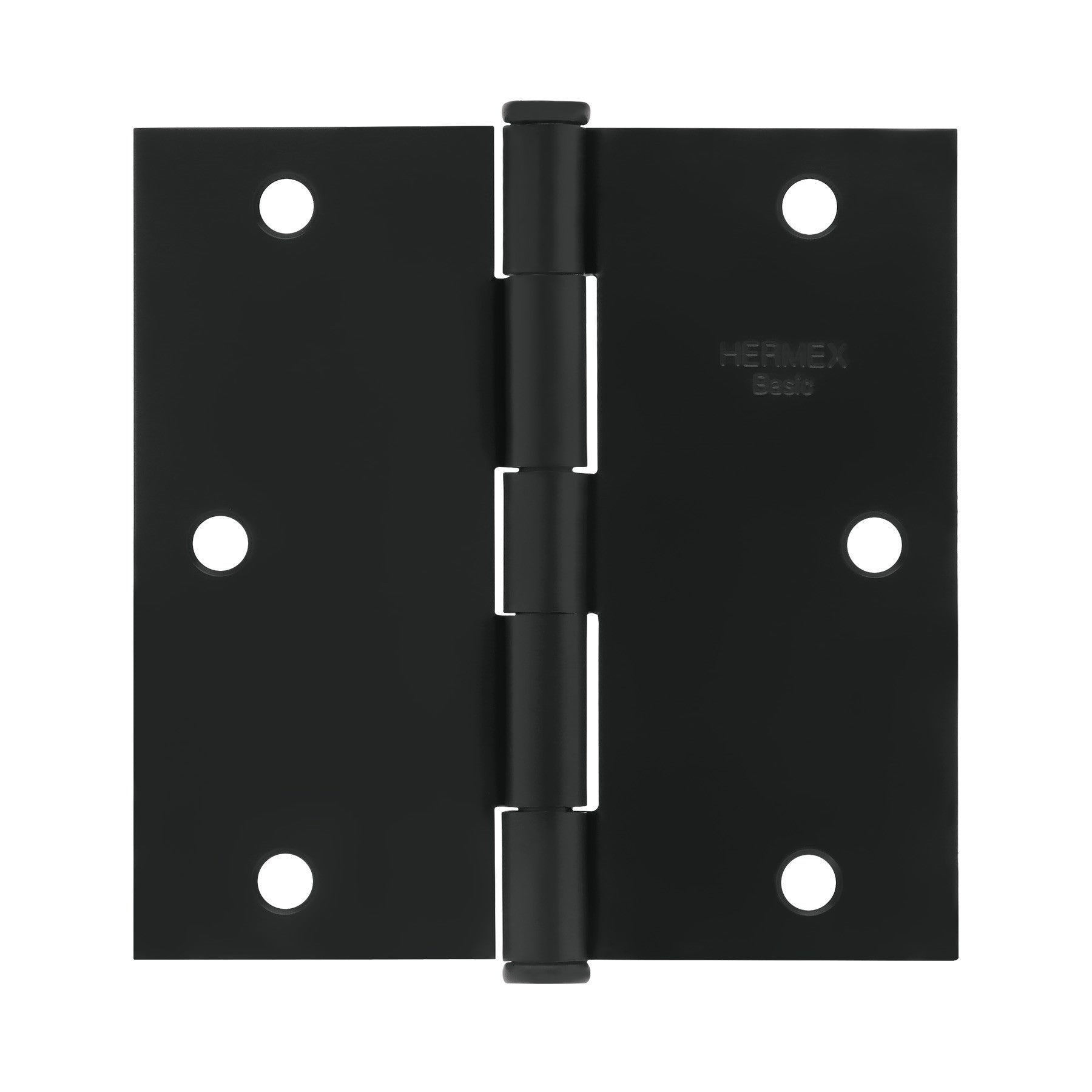 Bisagra cuadrada 3 1/2" negro mate cabeza plana HERMEX