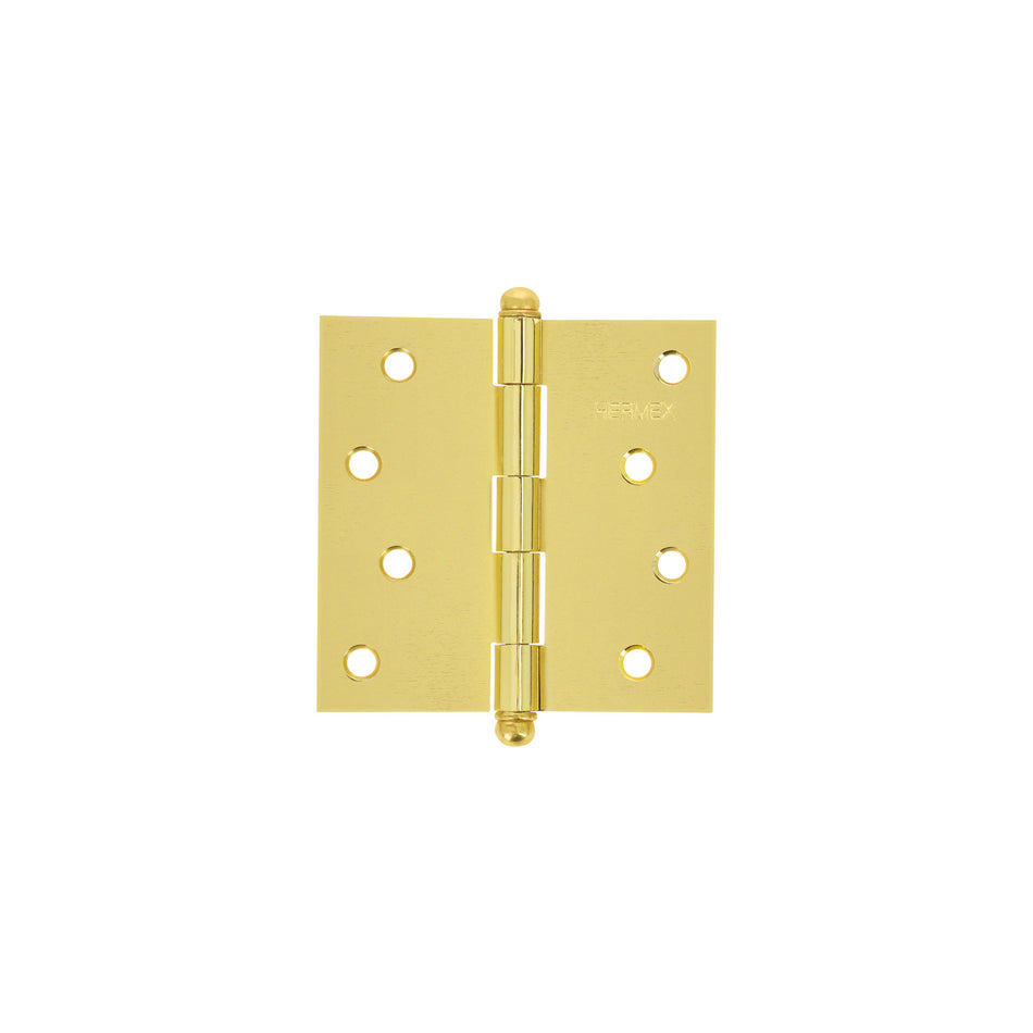 Bisagra cuadrada latonado cabeza redonda HERMEX 4"