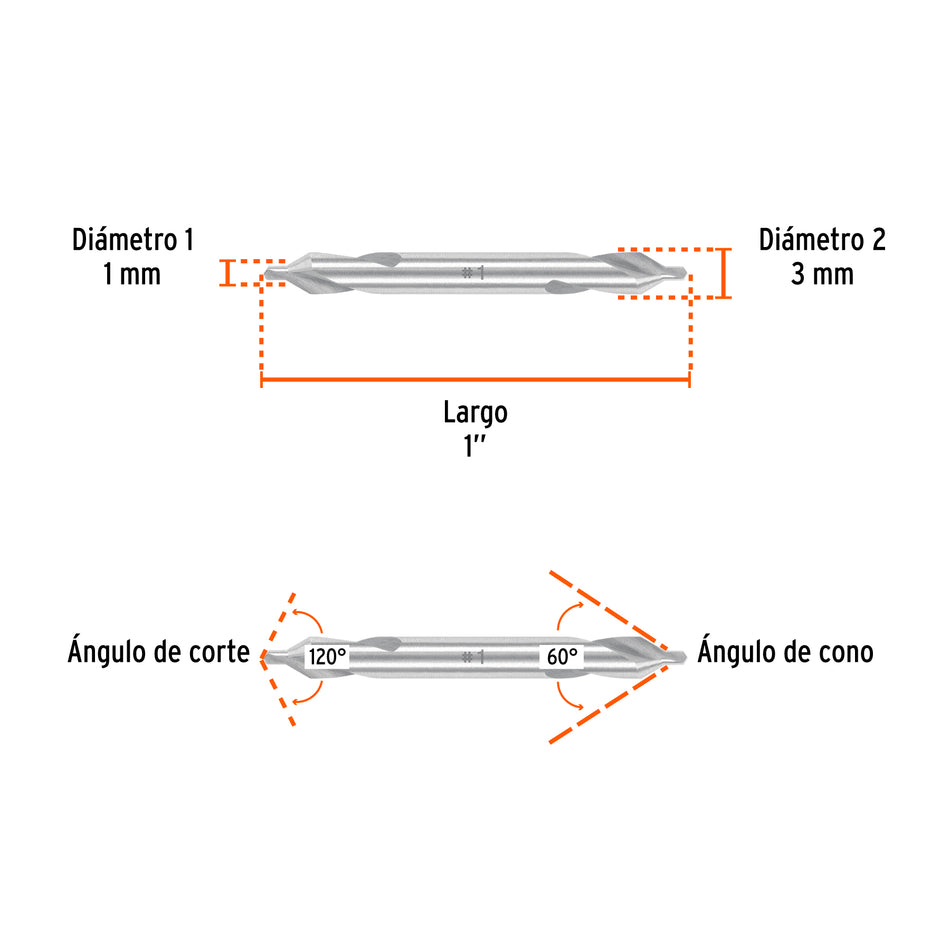 Broca para centrar con doble punta #1 TRUPER