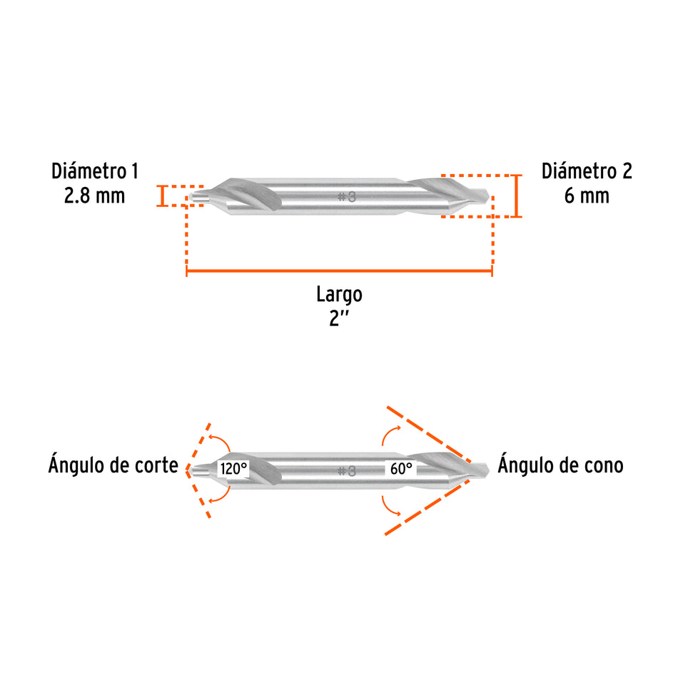 Broca para centrar con doble punta #3 TRUPER