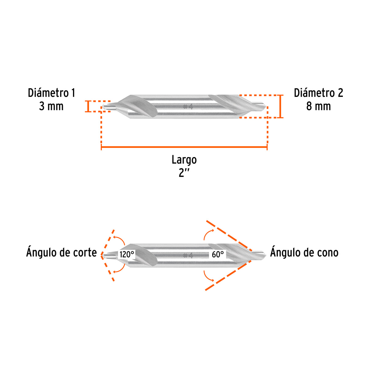 Broca para centrar con doble punta #4 TRUPER