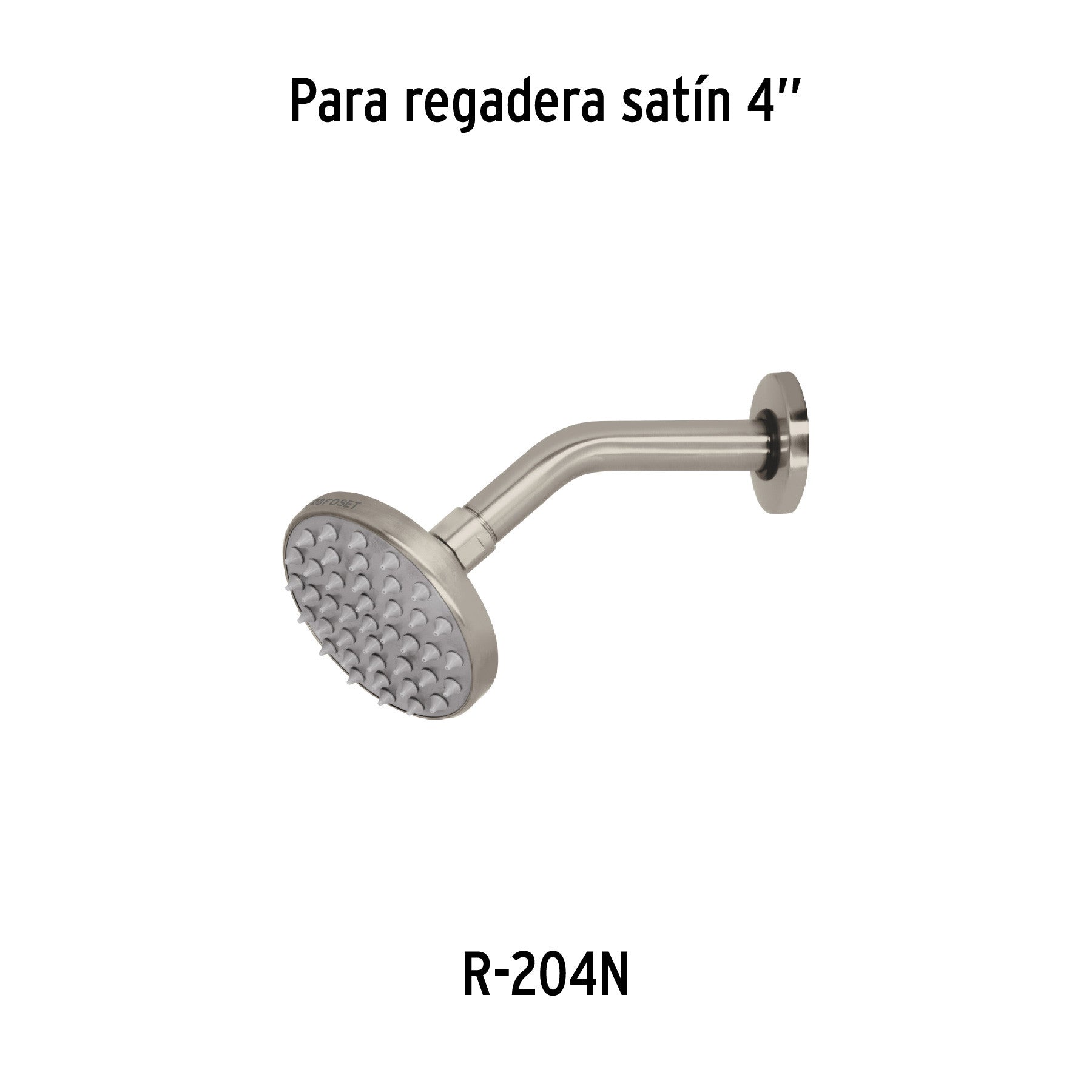 Brazo y chapetón para regadera, latón, satín, ELEMENT