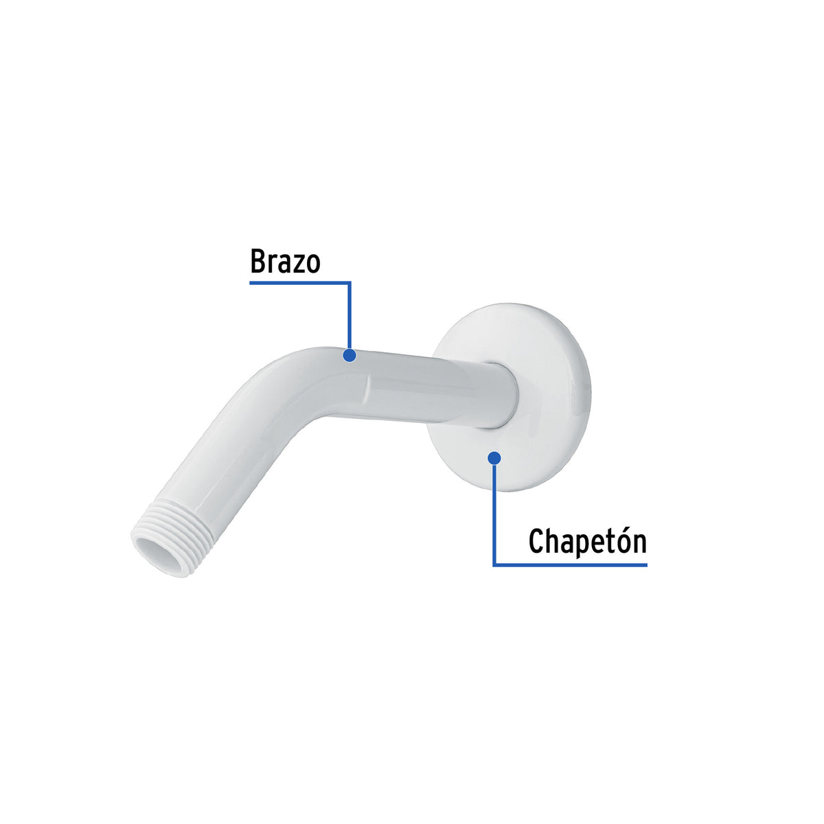 Brazo y chapeton plasticos para regadera FOSET BASIC