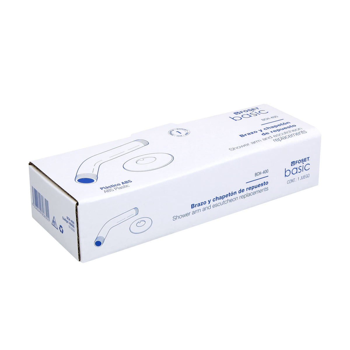 Brazo y chapeton plasticos para regadera FOSET BASIC