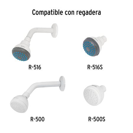 Brazo y chapeton plasticos para regadera FOSET BASIC