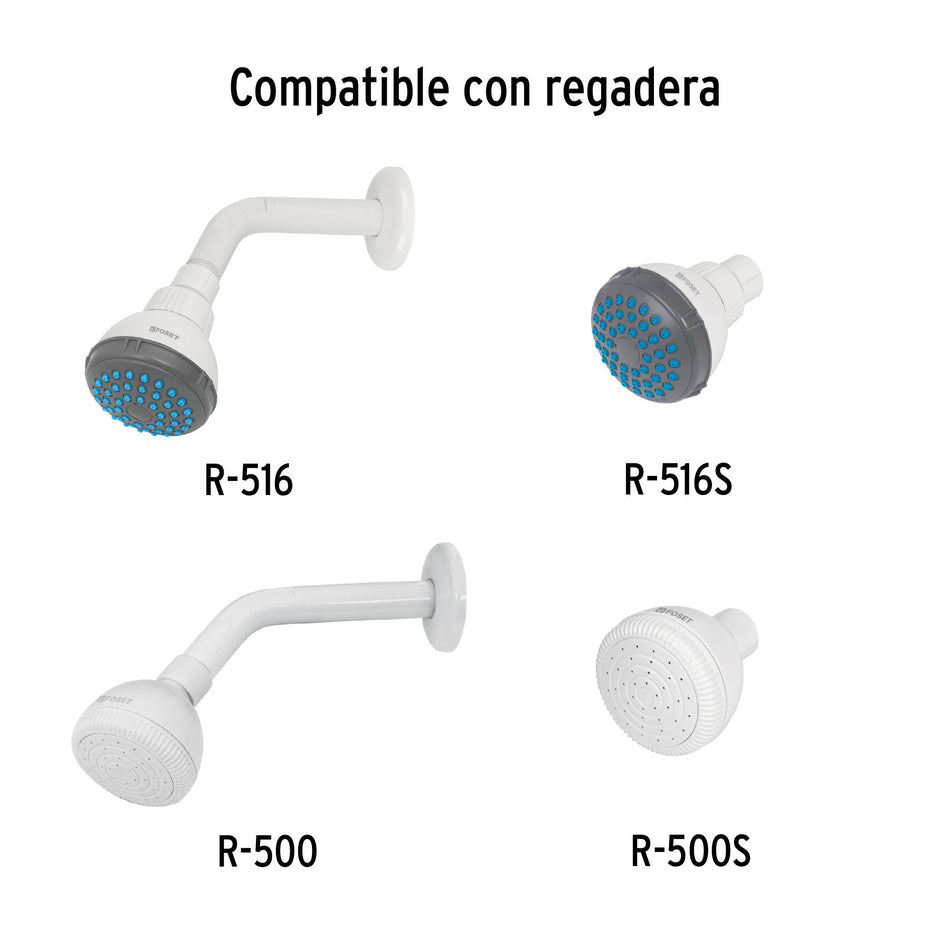Brazo y chapeton plasticos para regadera FOSET BASIC