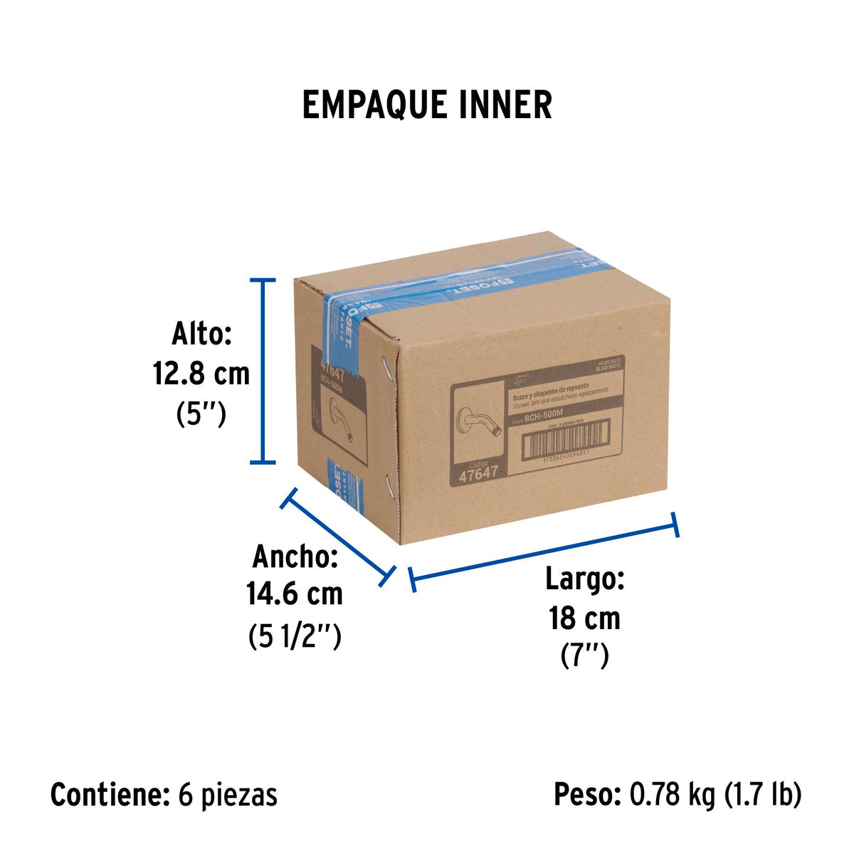 Brazo corto con chapeton para regadera negro mate AQUA