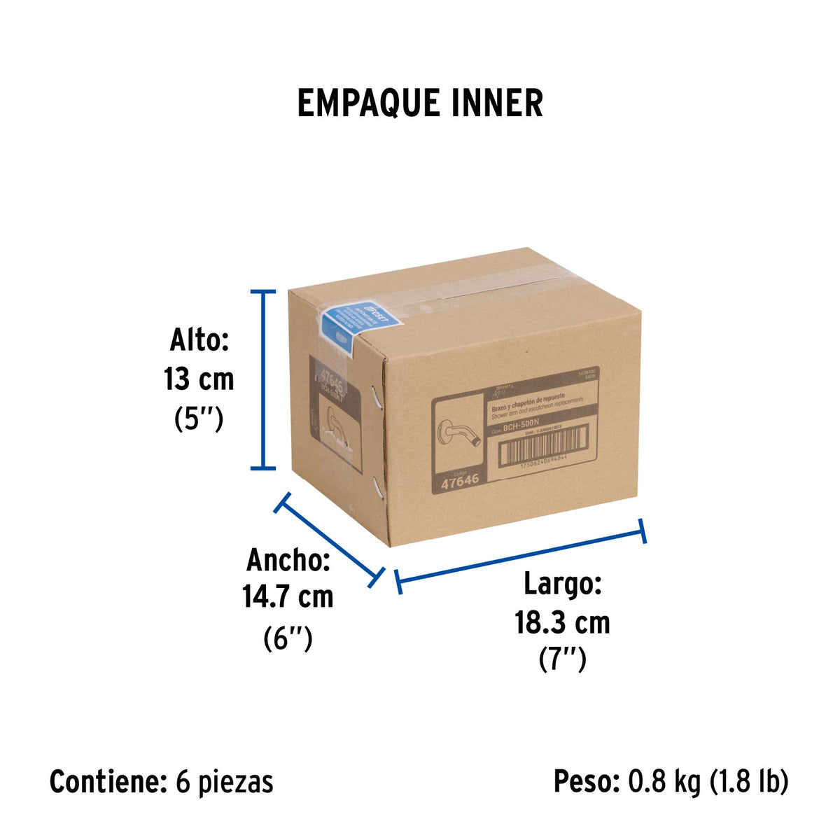 Brazo corto con chapeton para regadera satin FOSET AQUA