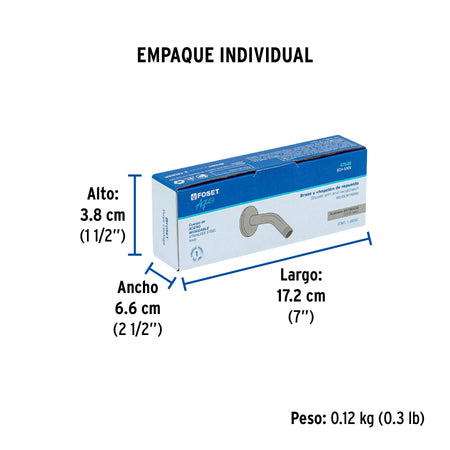 Brazo corto con chapeton para regadera satin FOSET AQUA