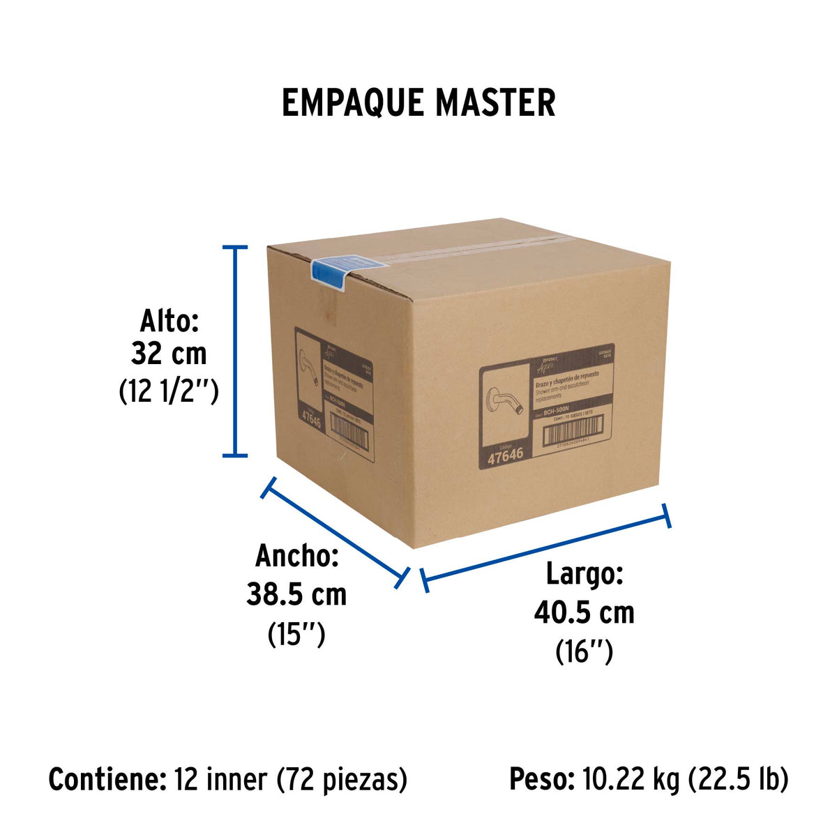 Brazo corto con chapeton para regadera satin FOSET AQUA