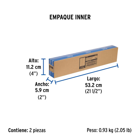Brazo recto 50 cm con chapeton para regadera negro mate