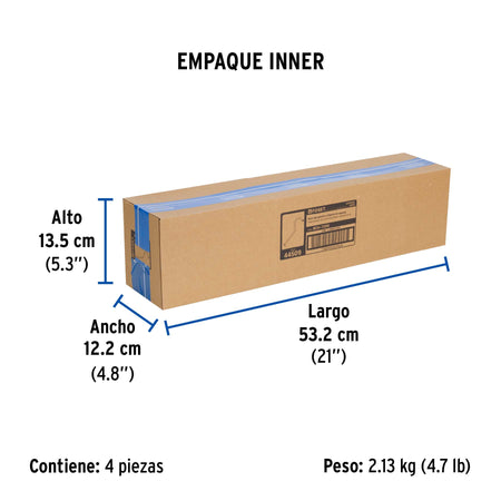 Brazo y chapeton tipo gancho para regadera 50 cm satinado