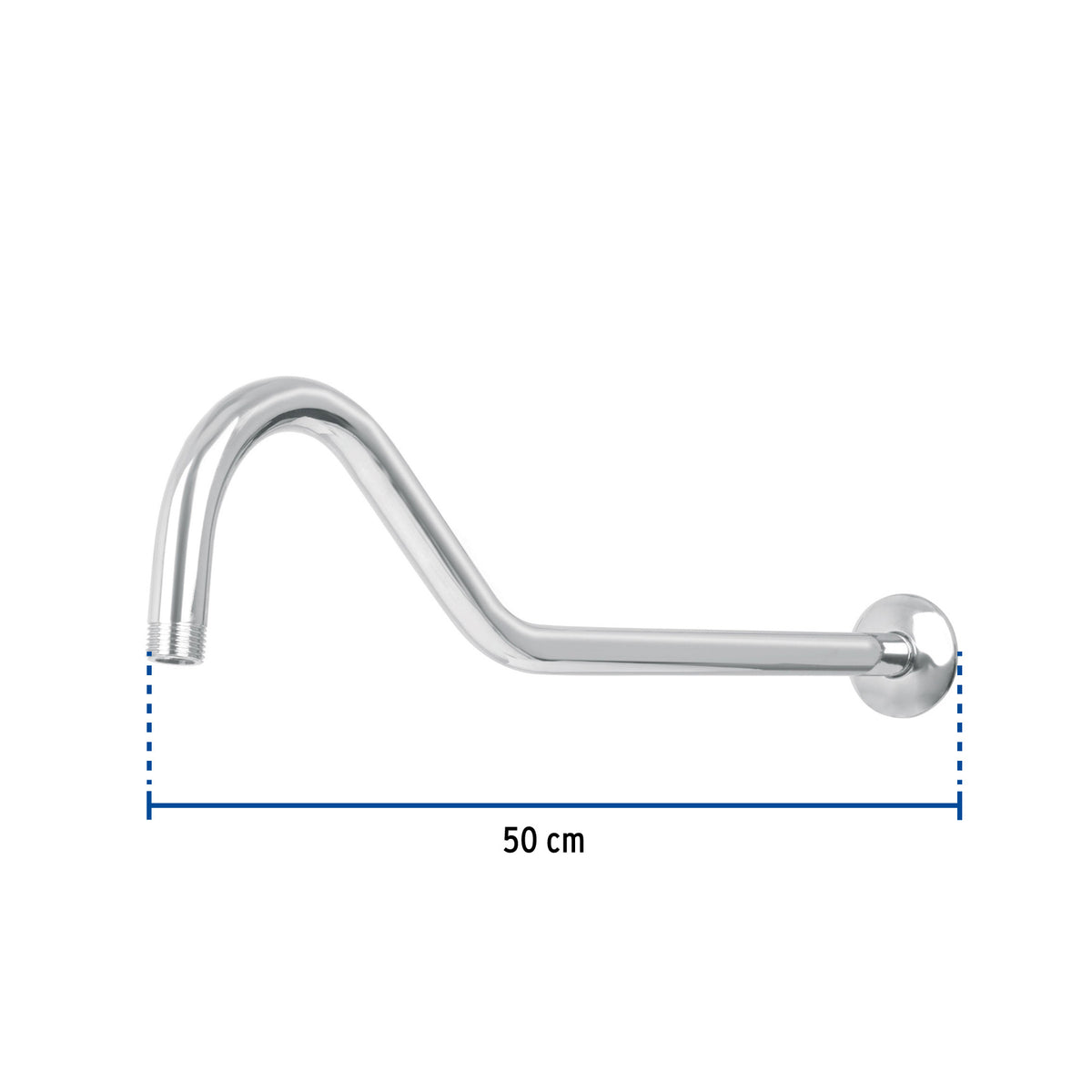 Brazo de 50 cm y chapeton tipo gancho para regadera AERO
