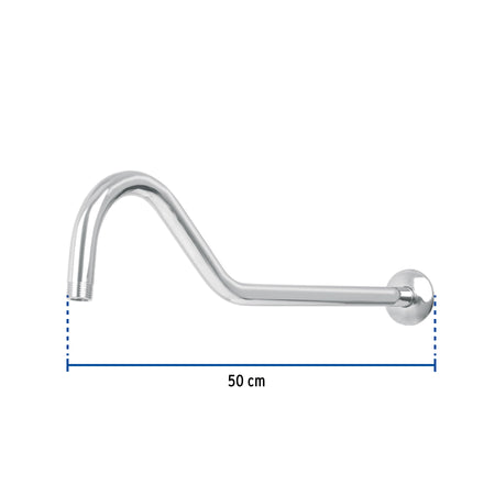 Brazo de 50 cm y chapeton tipo gancho para regadera AERO