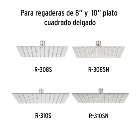 Brazo y chapeton para regadera 50 cm cromo RIVIERA