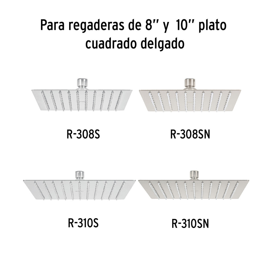 Brazo y chapeton para regadera 50 cm cromo RIVIERA