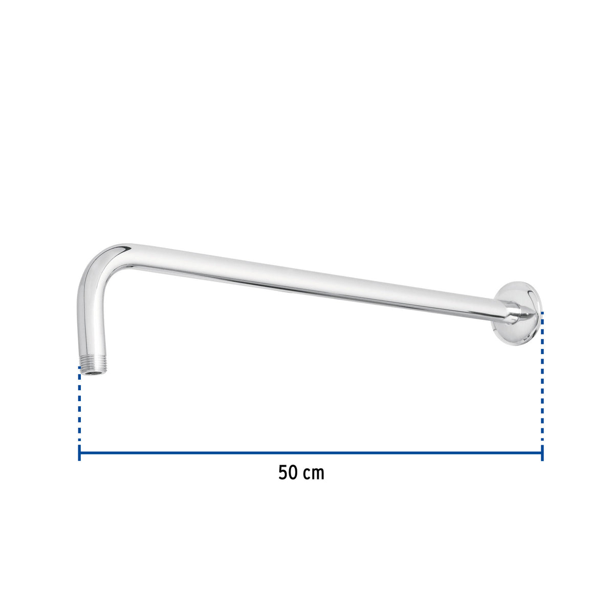 Brazo y chapeton para regadera 50 cm cromo RIVIERA
