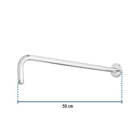 Brazo y chapeton para regadera 50 cm cromo RIVIERA