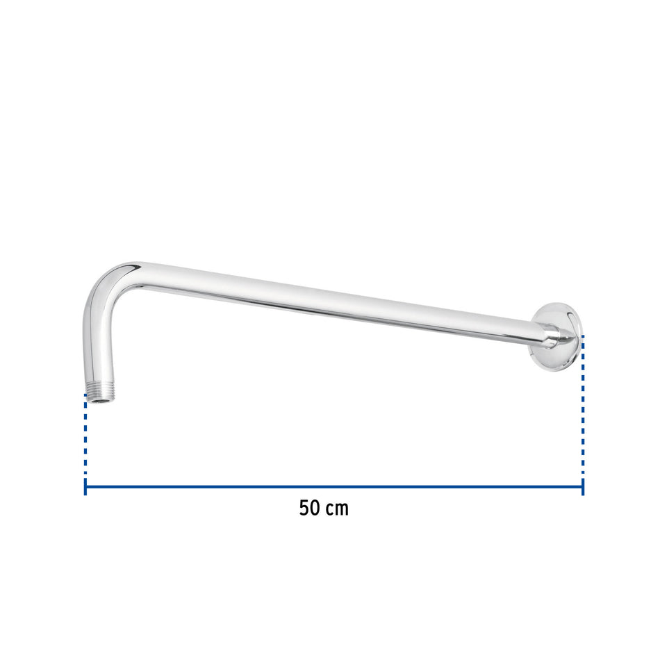 Brazo y chapeton para regadera 50 cm cromo RIVIERA