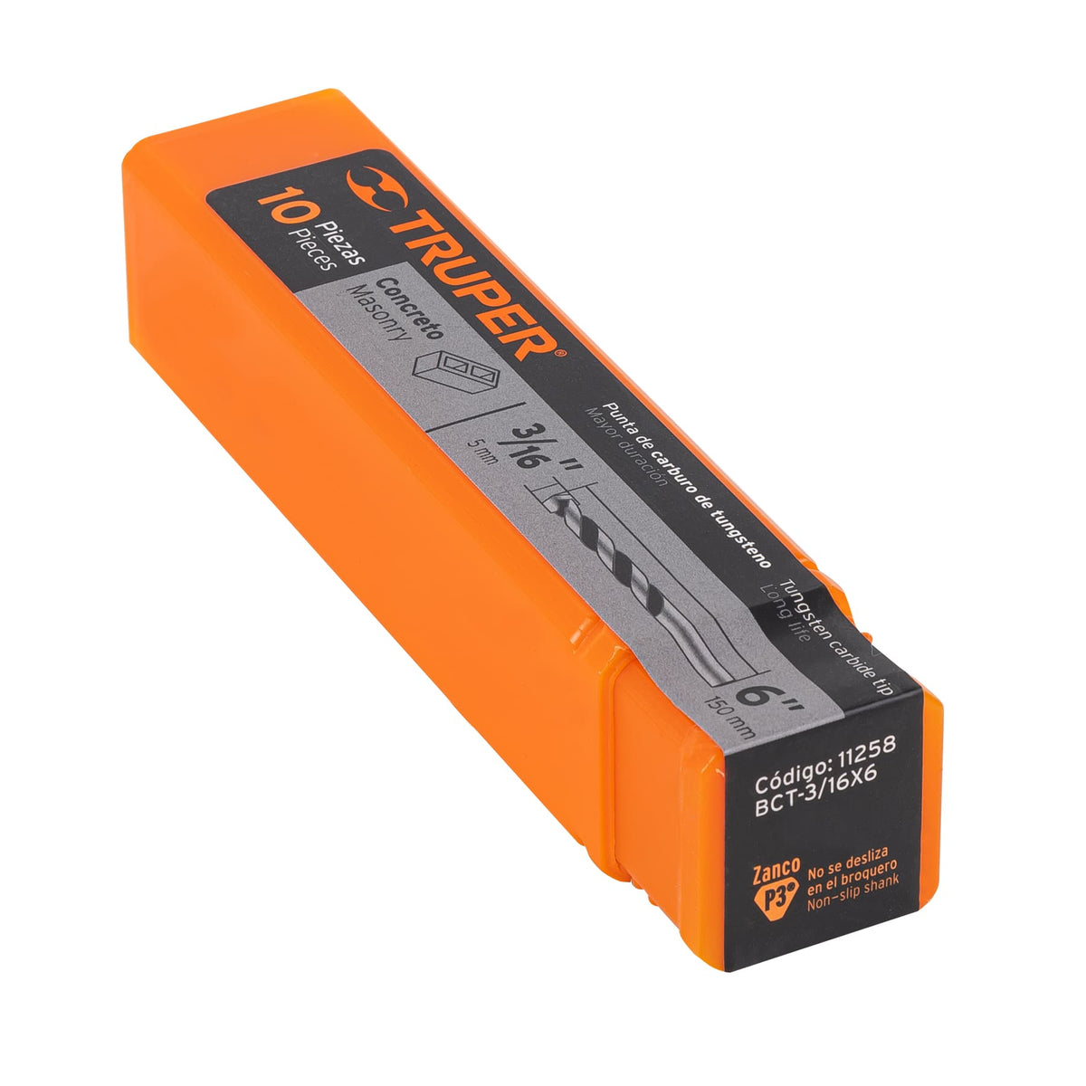 Broca para concreto de 3/16 x Truper 6"