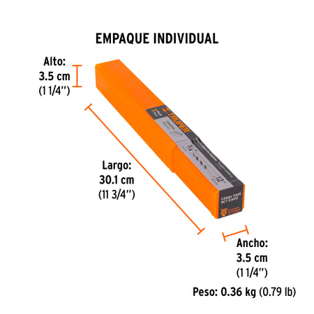 Broca para concreto de 3/4 x Truper 12"