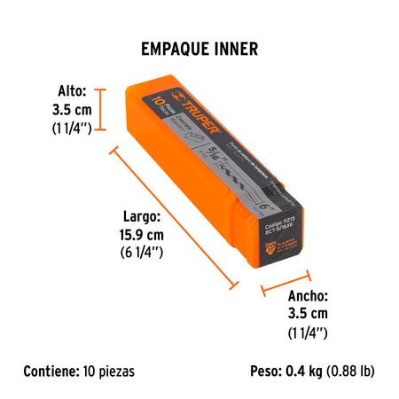 Broca para concreto de 5/16 x Truper 6"