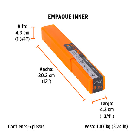 Broca para concreto de 5/8 x Truper 12"