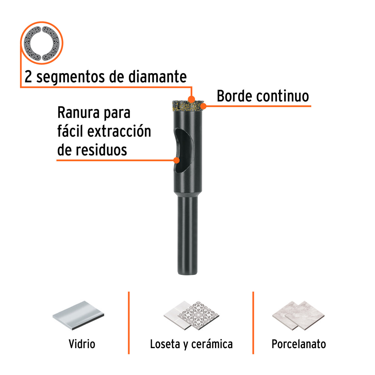 Broca diamantada 1/2" (13 mm) TRUPER