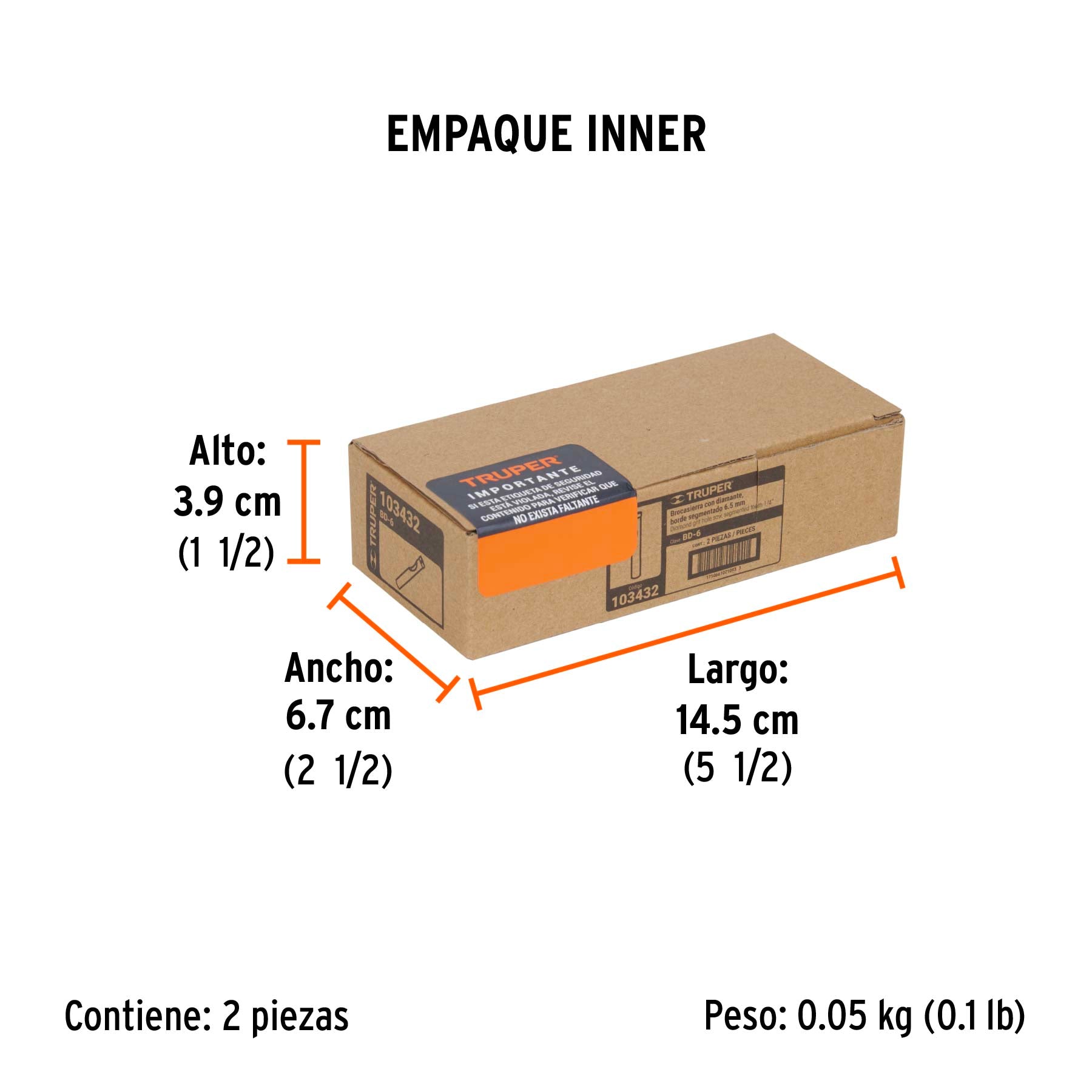 Broca diamantada 1/4" (6 mm) TRUPER