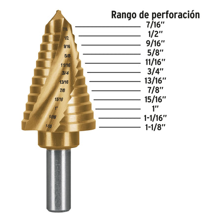 Broca escalonada titanio 12 escalones a Expert 7/16"