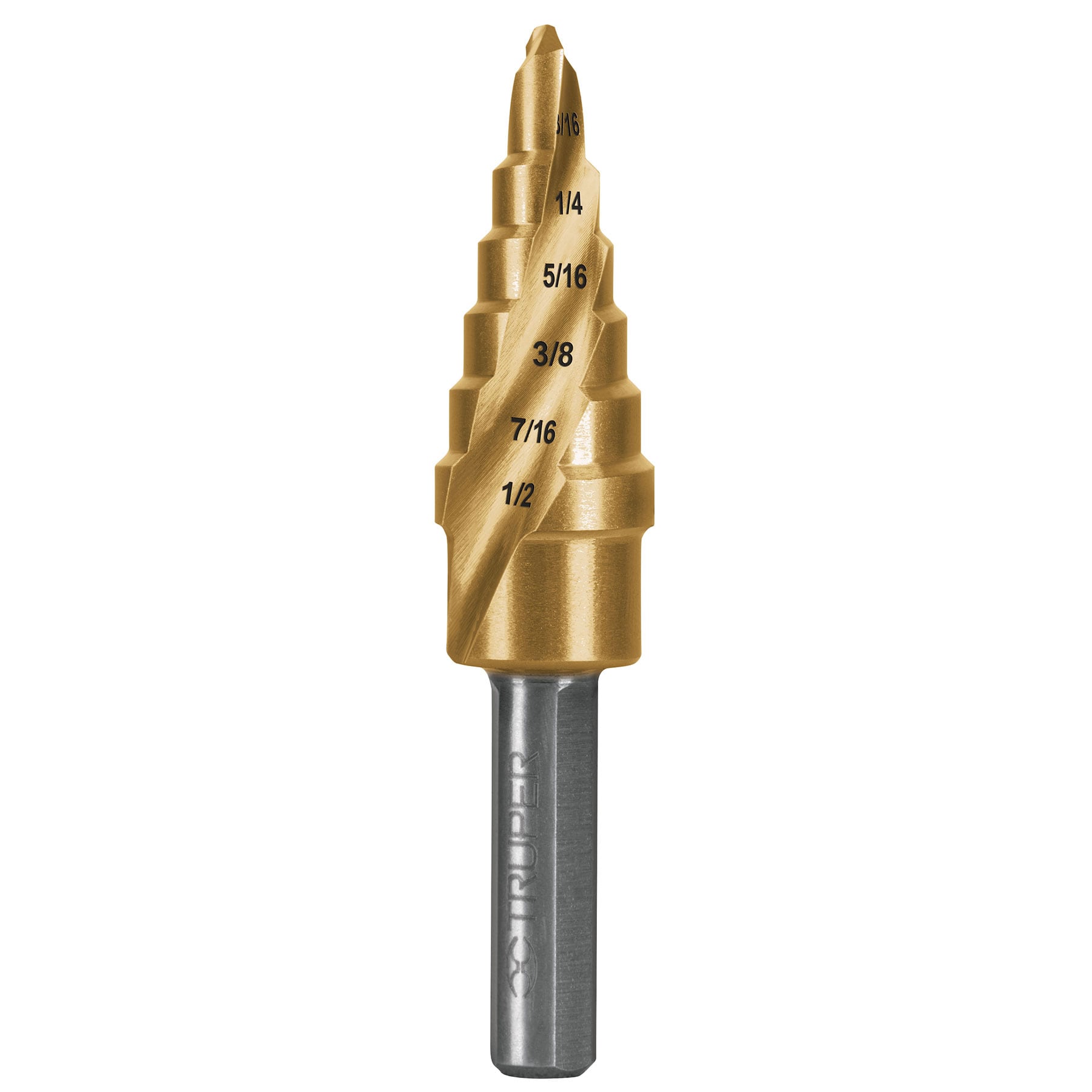 Broca escalonada titanio 6 escalones 3/16" a 1/2" Expert